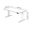 Kerkmann Move 3 Tube Zit-sta-bureau Rechthoekig Eiken T-Voet 1.600 (B) x 800 (D) x 1.200 (H) mm
