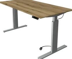 Kerkmann Move 3 Tube Zit-sta-bureau Rechthoekig Eiken T-Voet 1.600 (B) x 800 (D) x 1.200 (H) mm