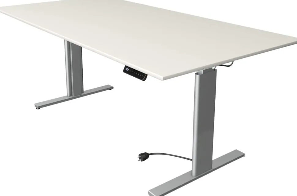 Kerkmann Move 3 Tube Zit-sta-bureau Rechthoekig Wit T-Voet 2.000 (B) x 1.000 (D) x 1.200 (H) mm