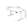 Kerkmann Move 3 Tube Zit-sta-bureau Rechthoekig Grafiet T-Voet 1.200 (B) x 800 (D) x 1.200 (H) mm