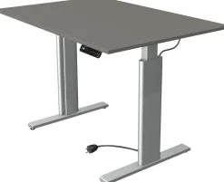 Kerkmann Move 3 Tube Zit-sta-bureau Rechthoekig Grafiet T-Voet 1.200 (B) x 800 (D) x 1.200 (H) mm