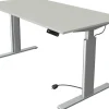 Kerkmann Move 3 Tube Zit-sta-bureau Rechthoekig Lichtgrijs T-Voet 1.600 (B) x 800 (D) x 1.200 (H) mm