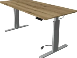 Kerkmann Move 3 Tube Zit-sta-bureau Rechthoekig Eiken T-Voet 1.800 (B) x 800 (D) x 1.200 (H) mm