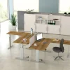 Kerkmann Move 3 Tube Zit-sta-bureau L-vorm Wit T-Voet 3 Lades 2.000 (B) x 2.200 (D) x 1.200 (H) mm
