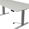 Kerkmann Move 3 Tube Zit-sta-bureau Rechthoekig Lichtgrijs T-Voet 2.000 (B) x 1.000 (D) x 1.200 (H) mm