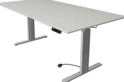 Kerkmann Move 3 Tube Zit-sta-bureau Rechthoekig Lichtgrijs T-Voet 2.000 (B) x 1.000 (D) x 1.200 (H) mm