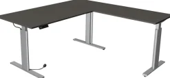 Kerkmann Move 3 Tube Zit-sta-bureau L-vorm Antraciet T-Voet 1.800 (B) x 1.800 (D) x 1.200 (H) mm