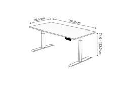 Kerkmann Move 1 Zit-sta-bureau Rechthoekig Wit T-Voet 1.800 (B) x 800 (D) x 1.230 (H) mm Melamine, staal