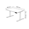 Kerkmann Move 1 Zit-sta-bureau Rechthoekig Antraciet T-Voet 1.200 (B) x 800 (D) x 1.230 (H) mm Melamine, staal
