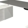 Kerkmann Move 1 Zit-sta-bureau Rechthoekig Grafiet T-Voet 3 Lades 1.650 (B) x 1.350 (D) x 1.230 (H) mm Melamine, staal