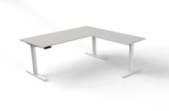 Kerkmann Move 3 Zit-sta-bureau Vrije vorm Lichtgrijs T-Voet 1,800 (B) x 1.800 (D) x 1.200 (H) mm Hout