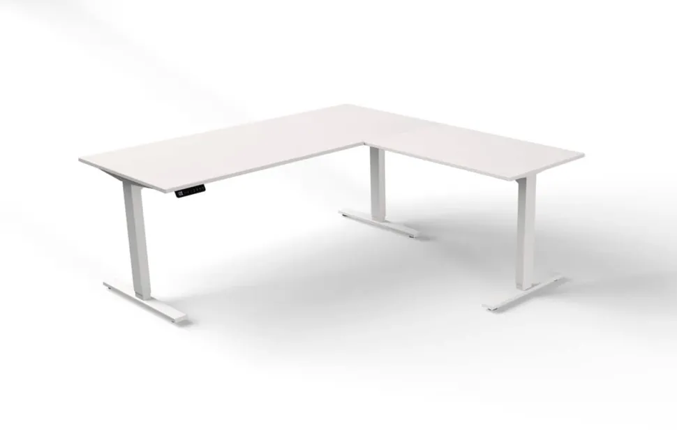 Kerkmann Move 3 Zit-sta-bureau Vrije vorm Wit T-Voet 1,800 (B) x 1,800 (D) x 1.200 (H) mm Hout