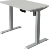 Kerkmann Move 1 Zit-sta-bureau Rechthoekig Lichtgrijs T-Voet 1.000 (B) x 600 (D) x 1.230 (H) mm Melamine, staal