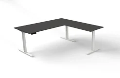 Kerkmann Move 3 Zit-sta-bureau Vrije vorm Antraciet T-Voet 1,800 (B) x 1,800 (D) x 1.200 (H) mm Hout