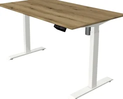 Kerkmann Move 1 Zit-sta-bureau Rechthoekig Eiken T-Voet 1.400 (B) x 800 (D) x 1.230 (H) mm Melamine, staal