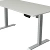 Kerkmann Move 1 Zit-sta-bureau Rechthoekig Lichtgrijs T-Voet 1.600 (B) x 800 (D) x 1.230 (H) mm Melamine, staal