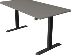 Kerkmann Move 1 Zit-sta-bureau Rechthoekig Grafiet T-Voet 1.600 (B) x 800 (D) x 1.230 (H) mm Melamine, staal