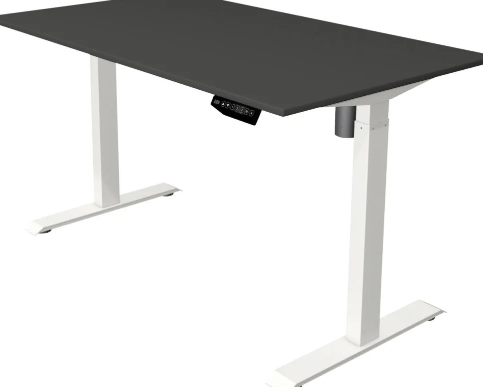 Kerkmann Move 1 Zit-sta-bureau Rechthoekig Antraciet T-Voet 1.400 (B) x 800 (D) x 1.230 (H) mm Melamine, staal