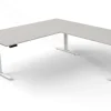 Kerkmann Move 3 Zit-sta-bureau Vrije vorm Lichtgrijs T-Voet 2,000 (B) x 1,000 (D) x 720 (H) mm Hout