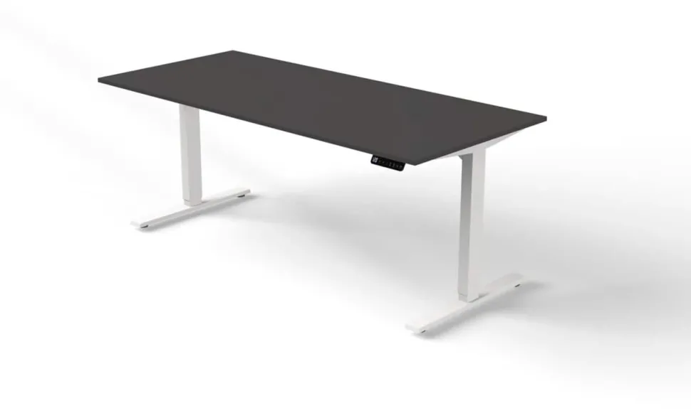 Kerkmann Move 3 Zit-sta-bureau Rechthoekig Antraciet T-Voet 1,800 (B) x 800 (D) x 1.200 (H) mm Hout
