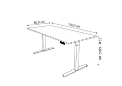Kerkmann Move 3 Zit-sta-bureau Rechthoekig Antraciet T-Voet 1,800 (B) x 800 (D) x 1.200 (H) mm Hout