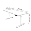 Kerkmann Move 3 Zit-sta-bureau Rechthoekig Wit T-Voet 1,800 (B) x 800 (D) x 1.200 (H) mm Hout