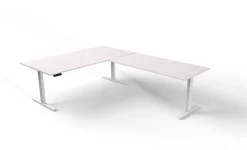 Kerkmann Move 3 Zit-sta-bureau Vrije vorm Wit T-Voet 2,000 (B) x 1,000 (D) x 720 (H) mm Hout