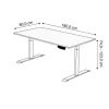 Kerkmann Move 1 Zit-sta-bureau Rechthoekig Wit T-Voet 1.800 (B) x 800 (D) x 1.230 (H) mm Melamine, staal