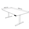 Kerkmann Move 3 Zit-sta-bureau Rechthoekig Lichtgrijs T-Voet 2,000 (B) x 1.000 (D) x 1.200 (H) mm Hout