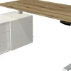 Kerkmann Move 1 Zit-sta-bureau Rechthoekig Eiken T-Voet 3 Lades 1.650 (B) x 1.350 (D) x 1.230 (H) mm Melamine, staal