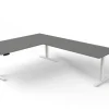 Kerkmann Move 3 Zit-sta-bureau Vrije vorm Grafiet T-Voet 2,000 (B) x 1,000 (D) x 720 (H) mm Hout