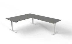 Kerkmann Move 3 Zit-sta-bureau Vrije vorm Grafiet T-Voet 2,000 (B) x 1,000 (D) x 720 (H) mm Hout
