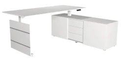 Kerkmann Move 3 Zit-sta-bureau Vrije vorm Eiken T-Voet 3 Lades 1,800 (B) x 800 (D) x 1.200 (H) mm Hout