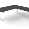 Kerkmann Move 3 Zit-sta-bureau Vrije vorm Antraciet T-Voet 2,000 (B) x 1,000 (D) x 720 (H) mm Hout