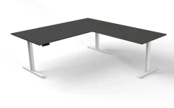 Kerkmann Move 3 Zit-sta-bureau Vrije vorm Antraciet T-Voet 2,000 (B) x 1,000 (D) x 720 (H) mm Hout