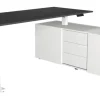 Kerkmann Move 3 Zit-sta-bureau Vrije vorm Antraciet T-Voet 3 Lades 1,800 (B) x 800 (D) x 1.200 (H) mm Hout