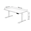Kerkmann Move 1 Zit-sta-bureau Rechthoekig Lichtgrijs T-Voet 1.600 (B) x 800 (D) x 1.230 (H) mm Melamine, staal