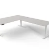 Kerkmann Move 3 Zit-sta-bureau Vrije vorm Lichtgrijs T-Voet 2,000 (B) x 1,000 (D) x 720 (H) mm Hout