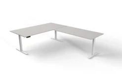 Kerkmann Move 3 Zit-sta-bureau Vrije vorm Lichtgrijs T-Voet 2,000 (B) x 1,000 (D) x 720 (H) mm Hout