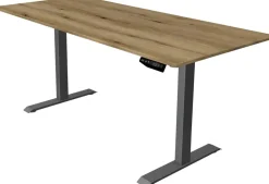 Kerkmann Move 1 Zit-sta-bureau Rechthoekig Eiken T-Voet 1.800 (B) x 800 (D) x 1.230 (H) mm Melamine, staal