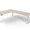 Kerkmann Move 3 Zit-sta-bureau Vrije vorm Esdoorn T-Voet 2,000 (B) x 1,000 (D) x 720 (H) mm Hout