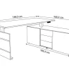 Kerkmann Move 3 Zit-sta-bureau Vrije vorm Lichtgrijs T-Voet 3 Lades 1,800 (B) x 800 (D) x 1.200 (H) mm Hout