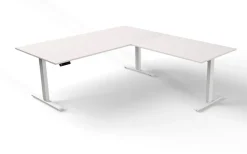 Kerkmann Move 3 Zit-sta-bureau Vrije vorm Wit T-Voet 2,000 (B) x 1,000 (D) x 720 (H) mm Hout