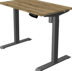 Kerkmann Move 1 Zit-sta-bureau Rechthoekig Eiken T-Voet 1.000 (B) x 600 (D) x 1.230 (H) mm Melamine, staal