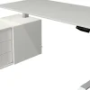 Kerkmann Move 1 Zit-sta-bureau Rechthoekig Lichtgrijs T-Voet 3 Lades 1.650 (B) x 1.350 (D) x 1.230 (H) mm Melamine, staal