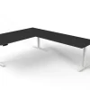 Kerkmann Move 3 Zit-sta-bureau Vrije vorm Antraciet T-Voet 2,000 (B) x 1,000 (D) x 720 (H) mm Hout