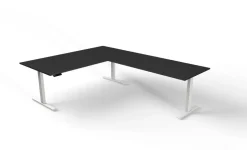 Kerkmann Move 3 Zit-sta-bureau Vrije vorm Antraciet T-Voet 2,000 (B) x 1,000 (D) x 720 (H) mm Hout