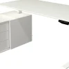 Kerkmann Move 1 Zit-sta-bureau Rechthoekig Wit T-Voet 3 Lades 1.650 (B) x 1.350 (D) x 1.230 (H) mm Melamine, staal