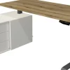 Kerkmann Move 1 Zit-sta-bureau Rechthoekig Eiken T-Voet 3 Lades 1.650 (B) x 1.350 (D) x 1.230 (H) mm Melamine, staal