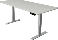 Kerkmann Move 1 Zit-sta-bureau Rechthoekig Lichtgrijs T-Voet 1.800 (B) x 800 (D) x 1.230 (H) mm Melamine, staal